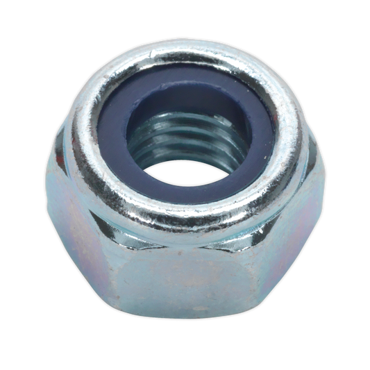 Sealey Nylon Lock Nut M10 Zinc Plated DIN 982 With Bag Pack of 100 Silver NLN10