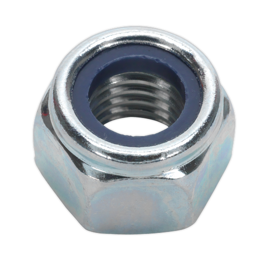 Sealey Nylon Lock Nut M12 Zinc Plated DIN 982 With Bag Pack of 25 Silver NLN12