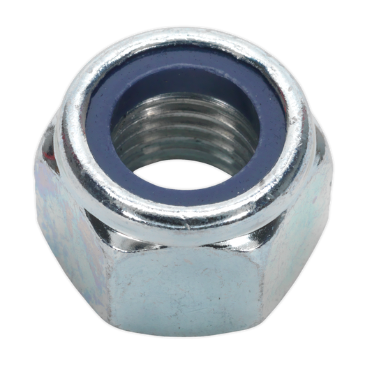 Sealey Nylon Lock Nut M16 Zinc Plated DIN 982 With Bag Pack of 25 Silver NLN16