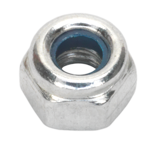 Sealey Nylon Lock Nut M4 Zinc Plated DIN 982 With Bag Pack of 100 Silver NLN4