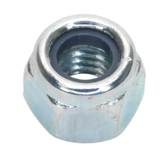 Sealey Nylon Lock Nut M6 Zinc Plated DIN 982 With Bag Pack of 100 Silver NLN6