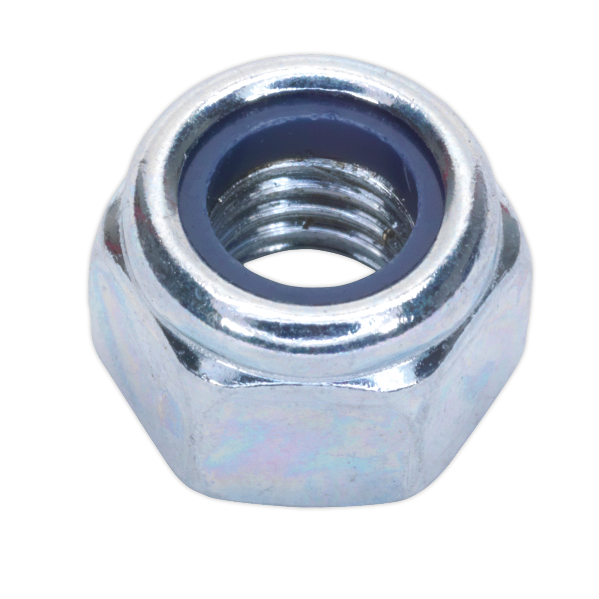 Sealey Nylon Lock Nut M8 Zinc Plated DIN 982 With Bag Pack of 100 Silver NLN8