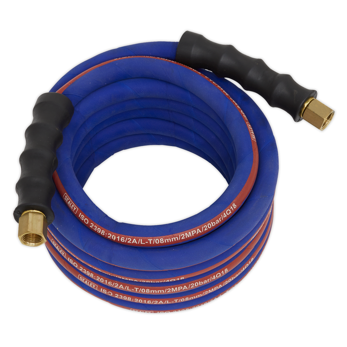 Sealey 5m x Ø8mm Extra Heavy Duty Air Hose With 1/4" BSP Unions Blue AH5R