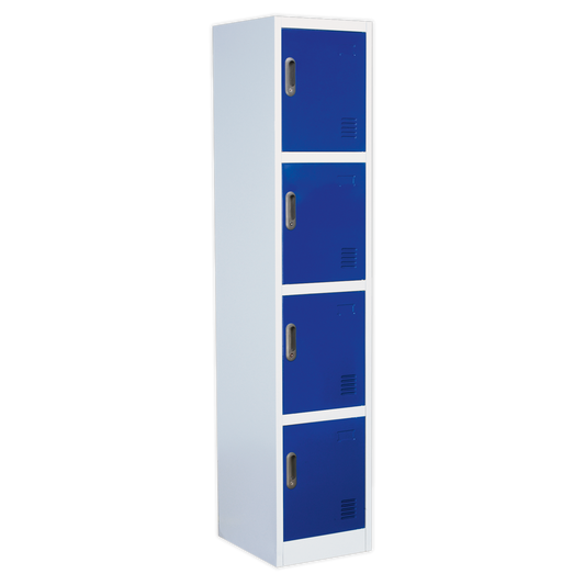 Sealey Single Locker With 4 Doors Ventilated With Lock 380 x 450 x 1850mm SL4D