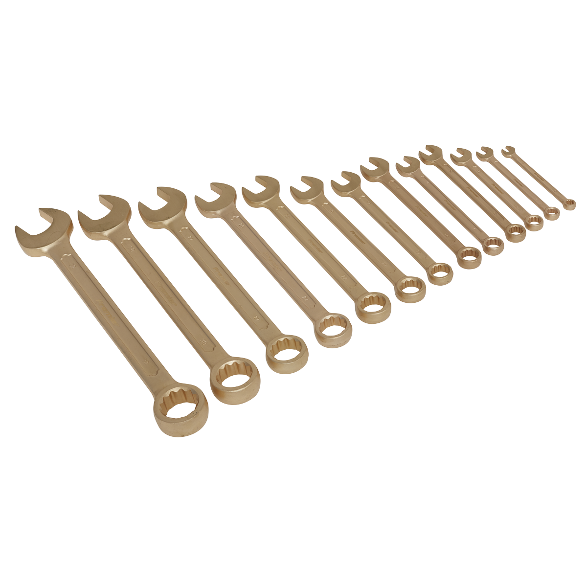 Sealey Combination Spanner Set 13pc 8-32mm Non-Sparking Beryllium Copper NS001