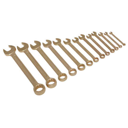 Sealey Combination Spanner Set 13pc 8-32mm Non-Sparking Beryllium Copper NS001