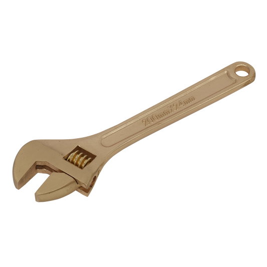 Sealey Adjustable Wrench from Beryllium Copper 200mm Non-Sparking NS066