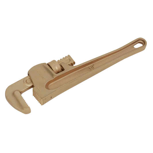 Sealey Pipe Wrench 250mm from Beryllium Copper Non-Sparking Die Forged NS069