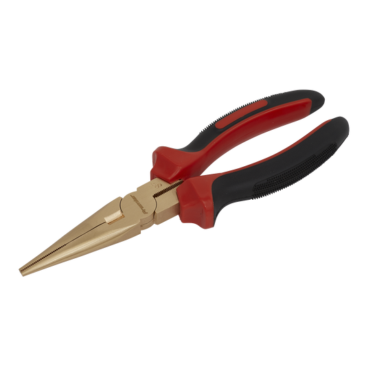 Sealey Long Nose Pliers Beryllium Copper 200mm - Non-Sparking Hand Tool NS075