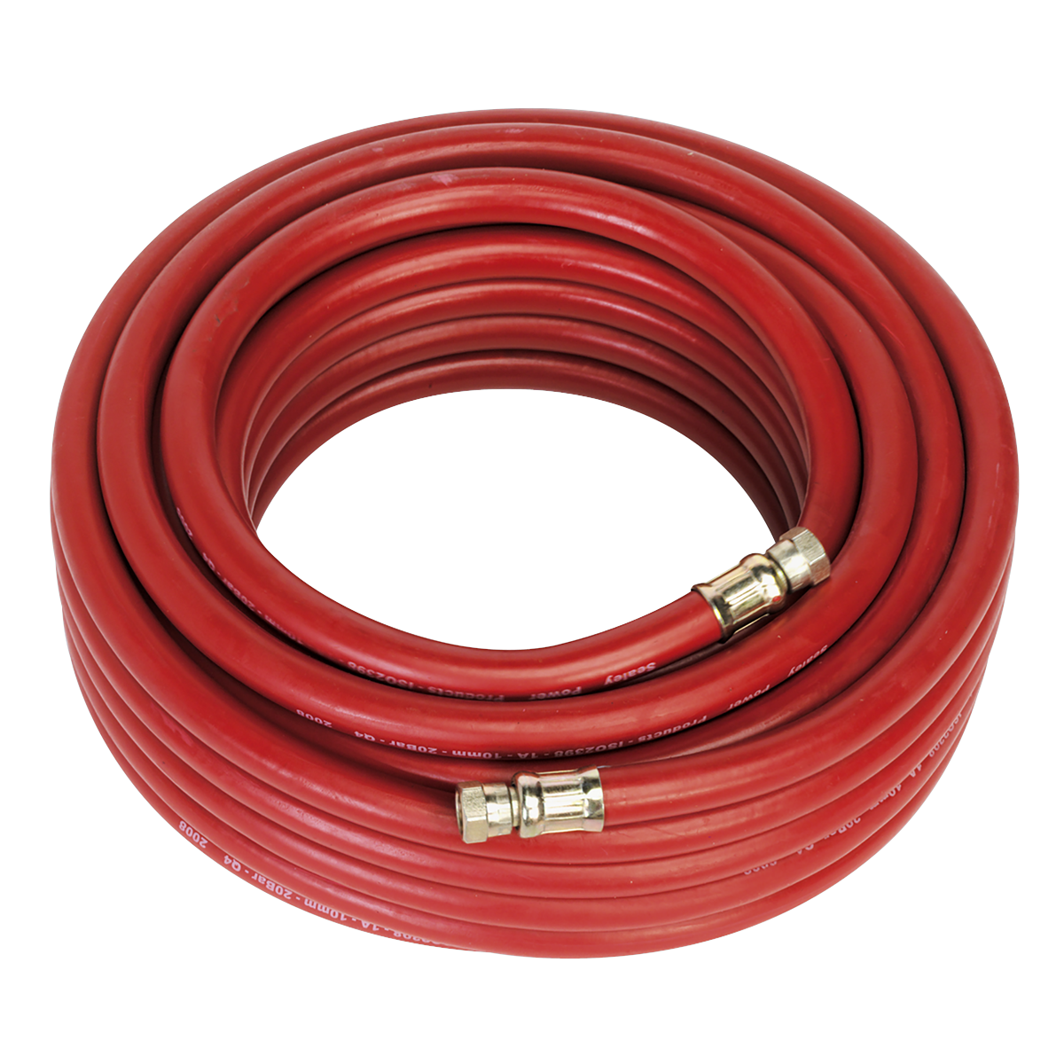 Sealey Air Hose 15m x Ø10mm With 1/4" BSP Female Swivel Unions Red AHC1538