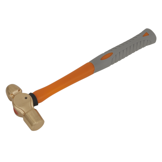 Sealey Ball Pein Hammer With Shock-Absorbing Rubber Grip 12oz Non-Sparking NS083