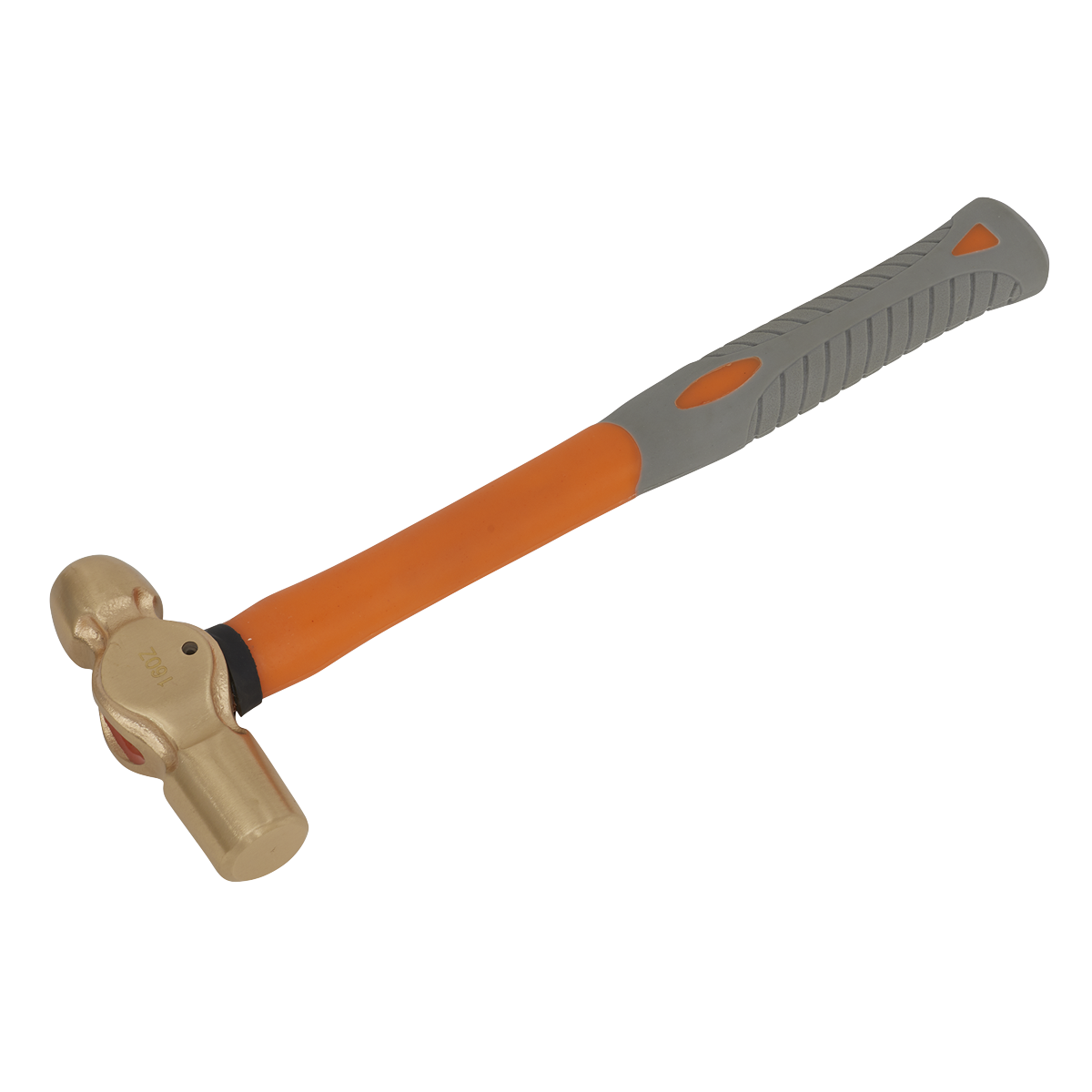 Sealey Ball Pein Hammer With Shock-Absorbing Rubber Grip 16oz Non-Sparking NS084