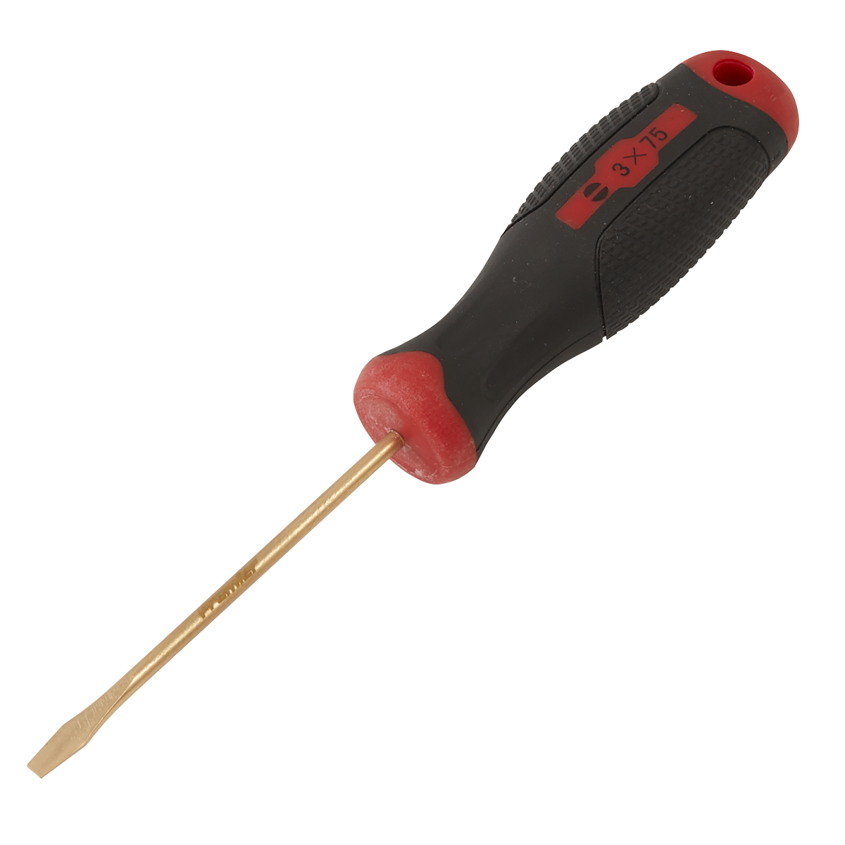 Sealey Screwdriver Slotted 3 x 75mm Non-Sparking Beryllium Copper Tool NS092