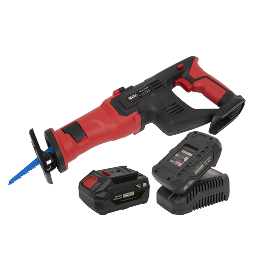 Sealey 20V SV20 Series Cordless Reciprocating Saw Kit 2x 2Ah Battery CP20VRSKIT