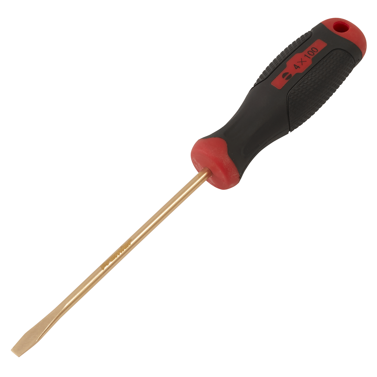 Sealey Screwdriver Slotted 4 x 100mm Non-Sparking Beryllium Copper Tool NS093