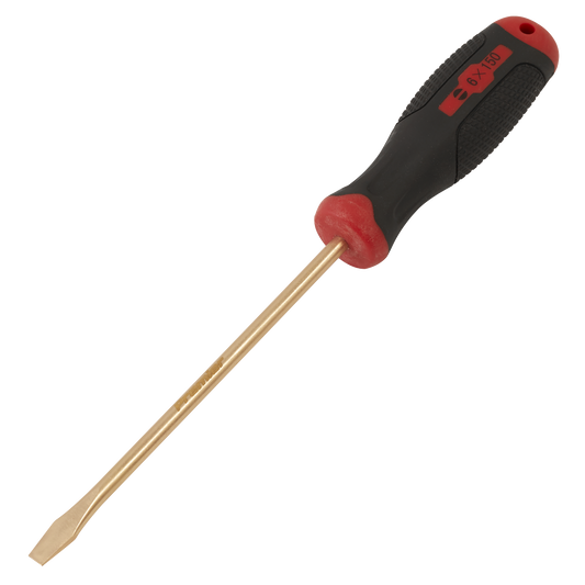 Sealey Screwdriver Slotted 6 x 150mm Non-Sparking Beryllium Copper Tool NS094