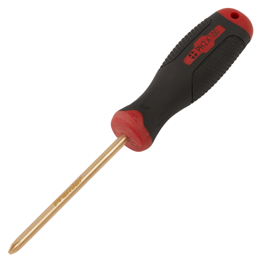 Sealey Screwdriver Phillips#2 x 100mm Non-Sparking Beryllium Copper Tool NS097