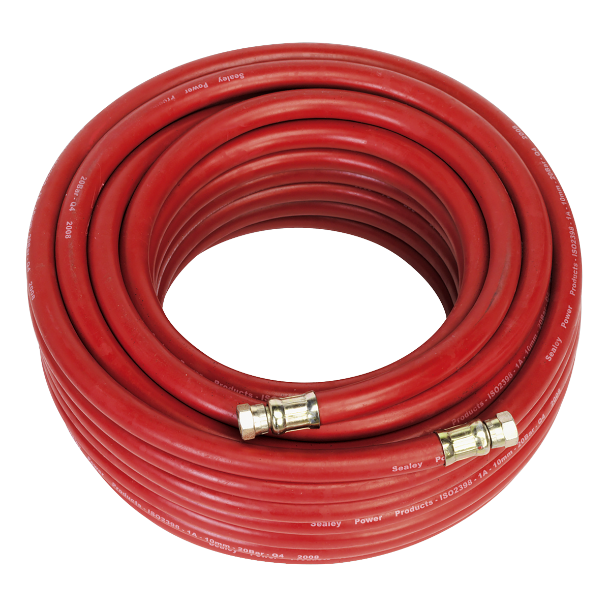 Sealey Air Hose 20m x Ø10mm With 1/4" BSP Female Swivel Unions Red AHC2038