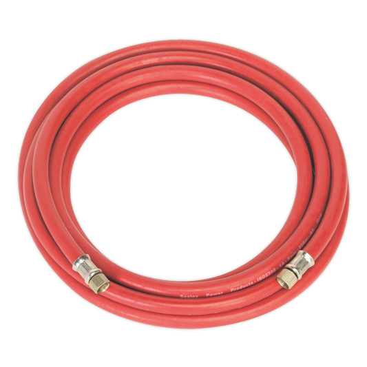 Sealey 5m x Ø8mm Air Hose With 1/4" BSP Female Swivel Unions Silicone-Free AHC5