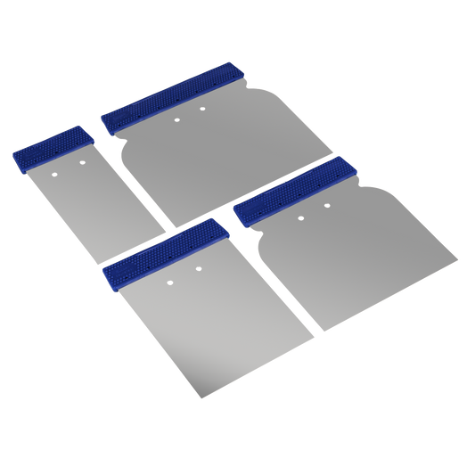 Sealey Body Filler Applicator Set Stainless Steel 4 Pieces 50/80/100/120mm PA02