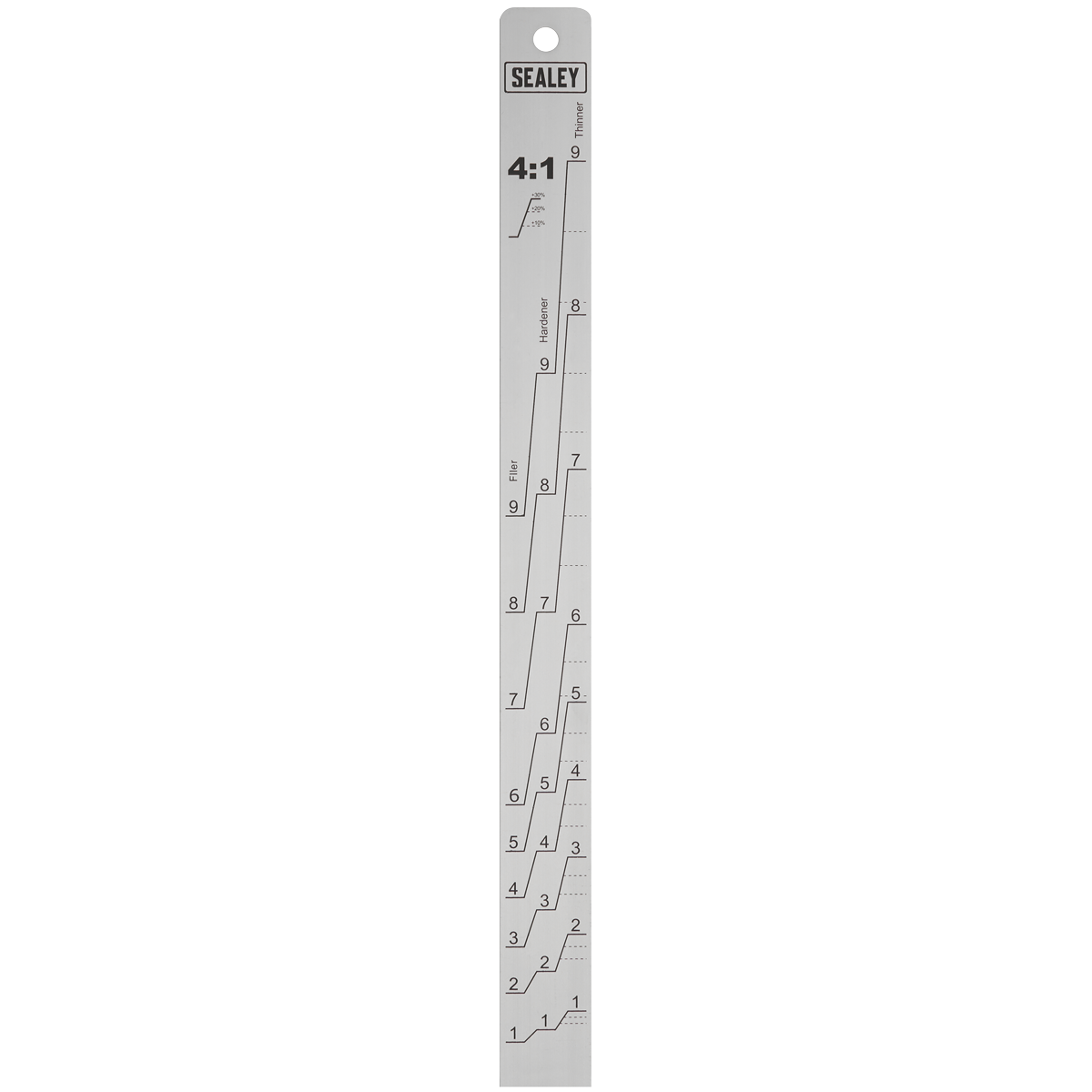 Sealey Aluminium Paint Measuring Stick 2-1/4-1 With Stamped Hole at Top PA04