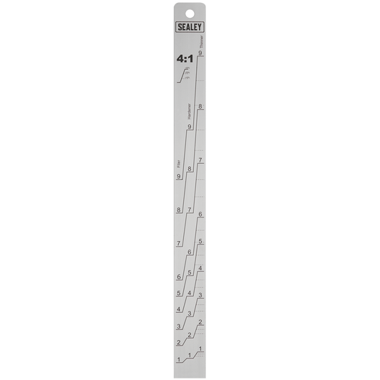 Sealey Aluminium Paint Measuring Stick 2-1/4-1 With Stamped Hole at Top PA04