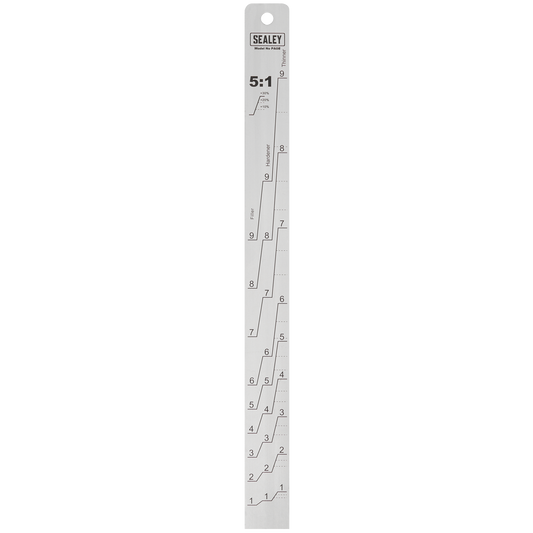 Sealey Aluminium Paint Measuring Stick 5:1 5:3 Ratio Double Side Design PA08