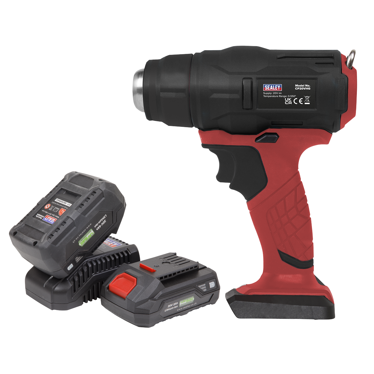 Sealey 20V SV20 Series Cordless Hot Air Gun Kit - 1x 4Ah 1x 2Ah CP20VHGKIT2