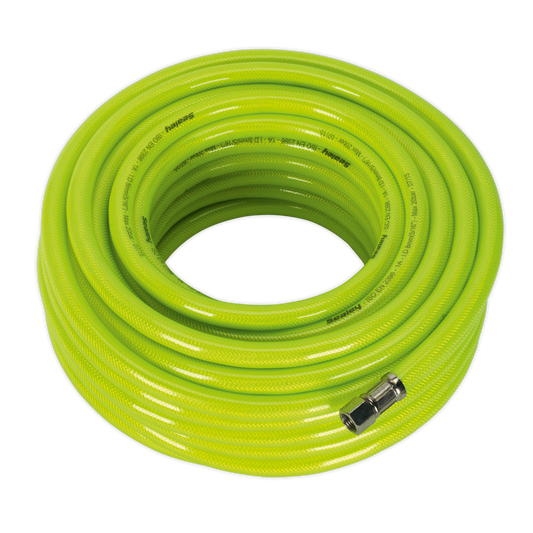 Sealey Air Hose High Visibility 20M x 8mm With 1/4" BSP Swivel Unions AHFC20