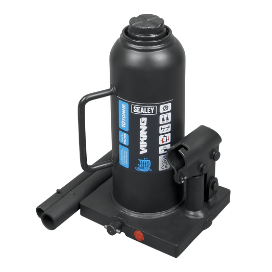 Sealey Bottle Jack Lift 10 Tonne With Overload Valve & 2-Piece Handle PBJ10S