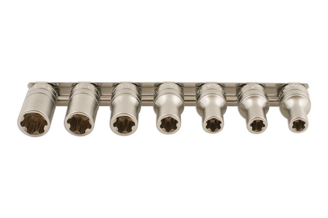 LASER 5617 7-Piece 3/8" Inch Drive Torx Plus Socket Set Chrome Vanadium Steel