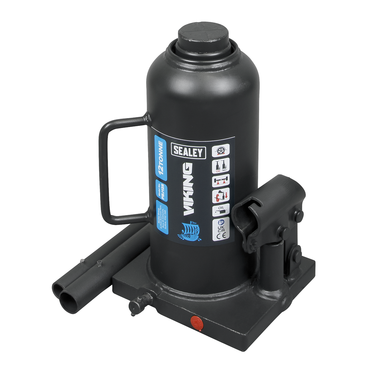 Sealey Bottle Jack Lift 12 Tonne With Overload Valve & 2-Piece Handle PBJ12S