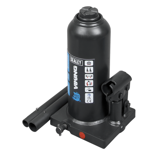 Sealey Bottle Jack Lift 5 Tonne With Overload Valve & 2-Piece Handle PBJ5S
