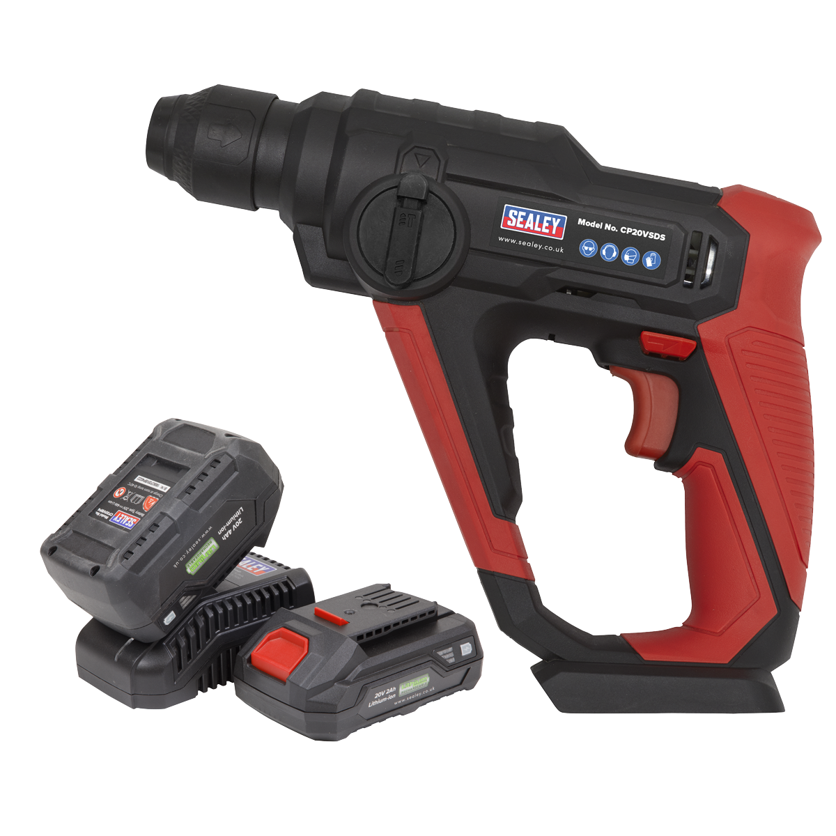 Sealey Cordless Rotary Hammer Drill Kit 20V SDS Plus 2 Batteries CP20VSDSKIT