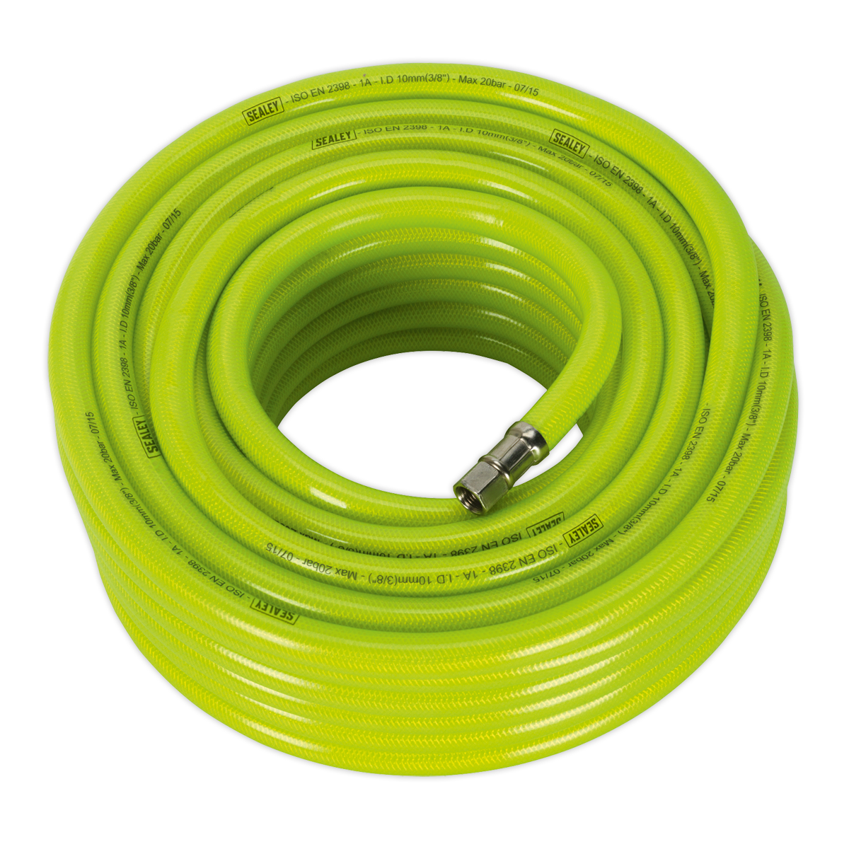 Sealey Air Hose TPR High Visibility 20m x 10mm With 1/4" BSP Unions AHFC2038