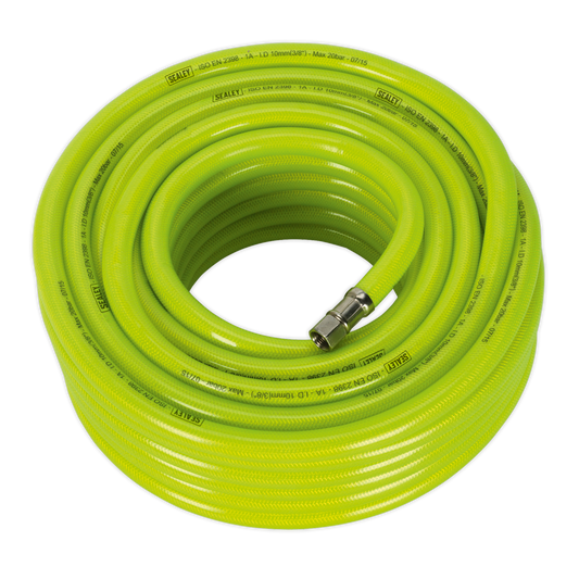 Sealey Air Hose TPR High Visibility 20m x 10mm With 1/4" BSP Unions AHFC2038