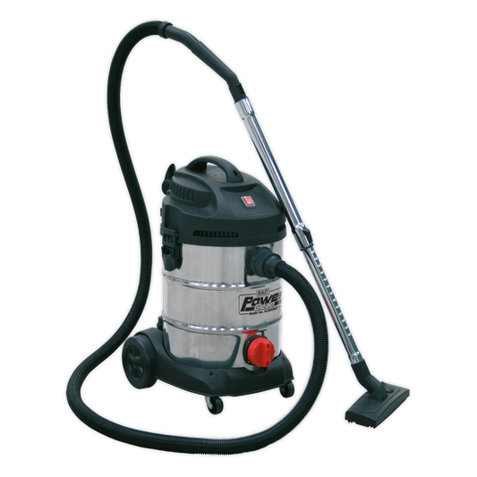 Sealey 230V Vacuum Cleaner Industrial 30 Litres 1400W Stainless Bin PC300SD
