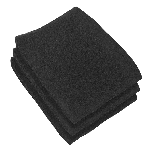 Sealey Foam Filter 3 Pieces For PC380M PC380M110V Vacuum Cleaner PC380MFF