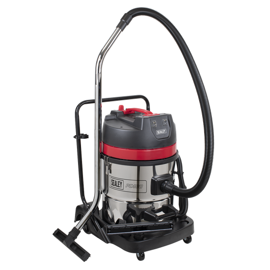 Sealey Vacuum Cleaner Wet & Dry 60 Litres Stainless Drum 1600W/230V PC460