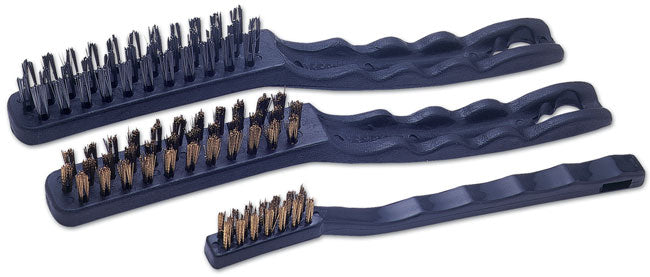 LASER 1105 Wire Brush Set 3 Pieces Brass Steel Ergonomic Grip Lightweight