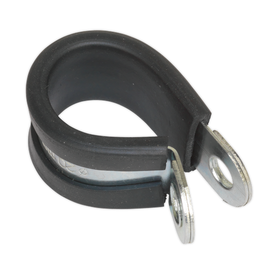 Sealey P Clip 25 Pieces Rubber Lined 21mm Zinc Plated Hose Pipe Clamp PCJ21