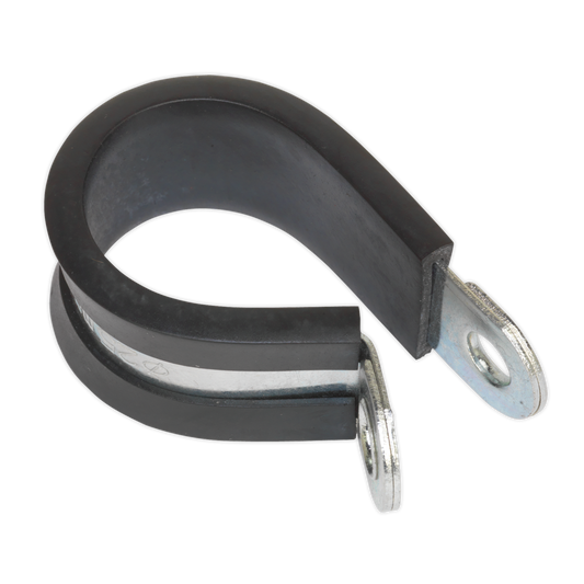 Sealey P Clip 25 Pieces Rubber Lined 25mm Zinc Plated Hose Pipe Clamp PCJ25