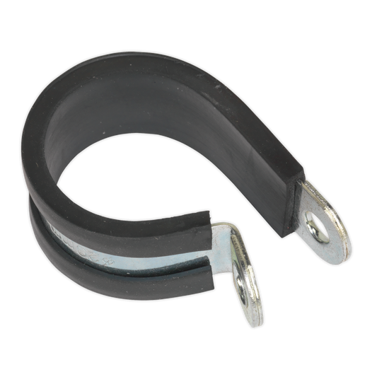 Sealey P Clip 25 Pieces Rubber Lined 29mm Zinc Plated Hose Pipe Clamp PCJ29