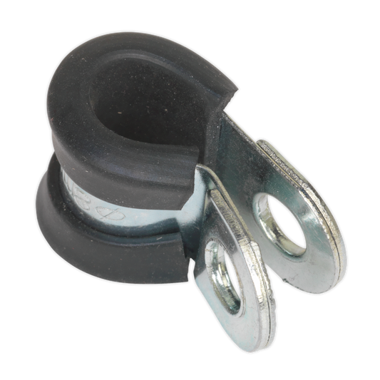 Sealey P Clip 25 Pieces Rubber Lined 8mm Zinc Plated Hose Pipe Clamp PCJ8