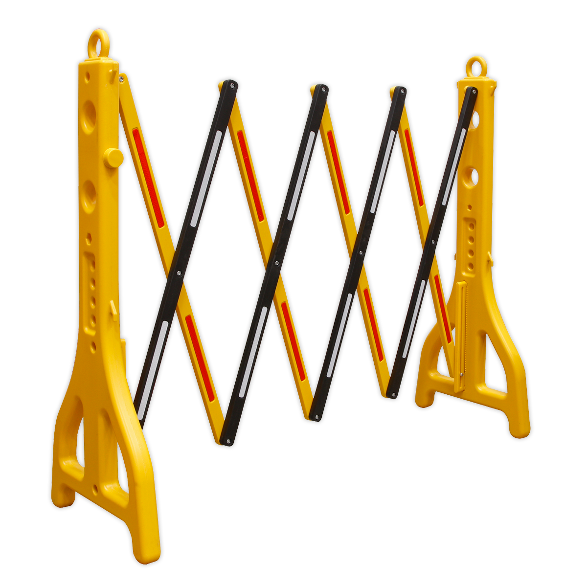 Sealey 2500mm Plastic Folding Barrier Reflective Criss-Crossing Strips PFB2500