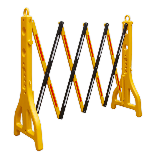 Sealey 2500mm Plastic Folding Barrier Reflective Criss-Crossing Strips PFB2500
