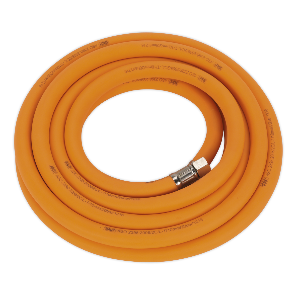 Sealey Air Hose 5m x 10mm Hybrid High Visibility With 1/4" BSP Unions AHHC538