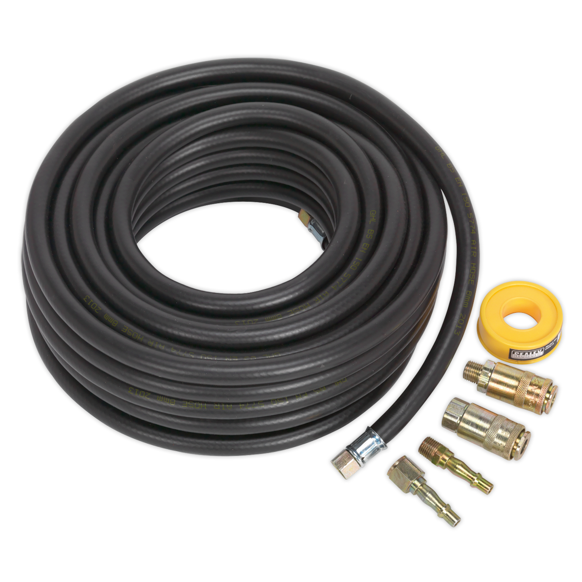 Sealey 15m x Ø8mm Air Hose Kit With Connectors PCL Vertex Coupling AHK01