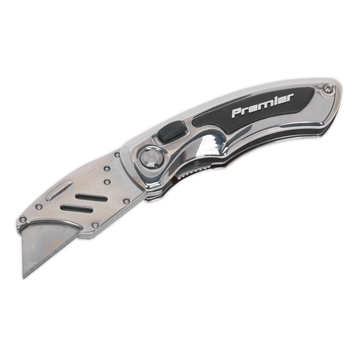 Sealey Locking Pocket Knife With Quick Change Blade Spring Loaded Silver PK23