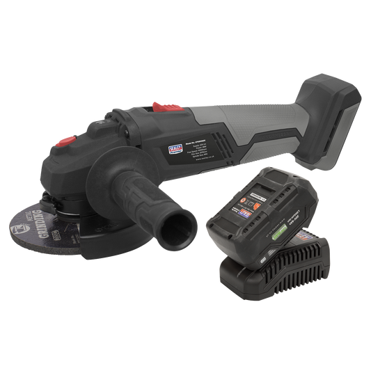 Sealey Brushless Angle Grinder Kit Ergonomic 115mm 20V 4Ah CP20VAGXKIT1